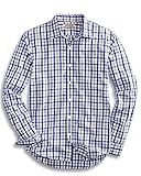Goodthreads Men's Slim-Fit Long-Sleeve Checked Shirt, Blue/Grey, Large