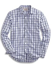 Goodthreads Men's Slim-Fit Long-Sleeve Checked Shirt, Blue/Grey, Medium