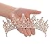 SWEETV Royal Wedding Crown Crystal Tiara for Women Bridal Headpiece Pageant Hair Jewelry, Rose Gold+Clear