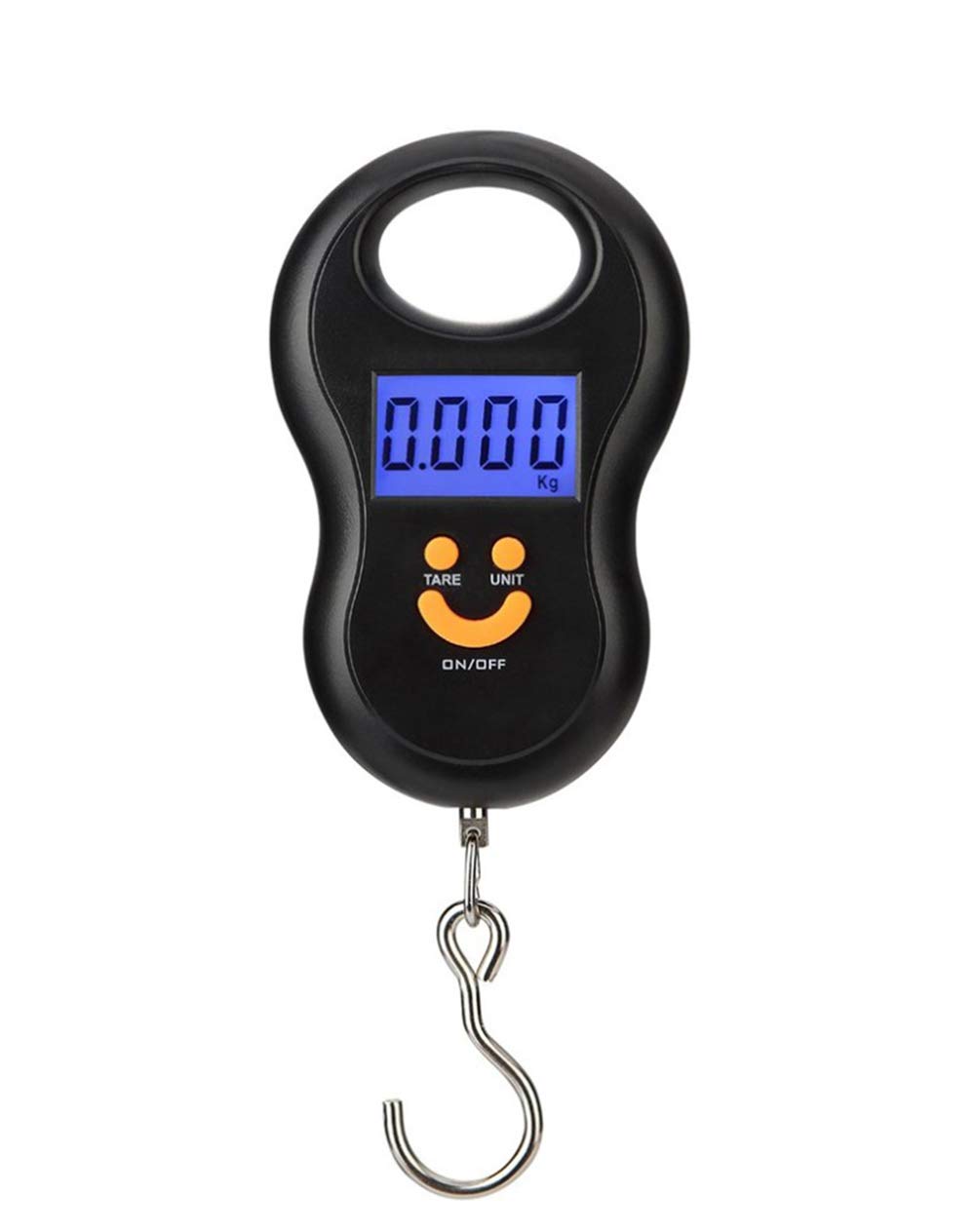Mengshen Portable Luggage Scale/Hanging Suitcase Scale Steelyard 110lb /50kg Luggage Weighing Scale Backlit LCD Display with Fishing Hanging Hook for Home Travel Outdoor Black
