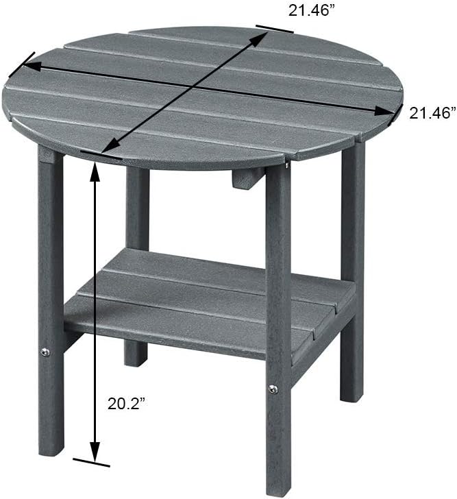 Ehomepert Outdoor Side Table-Adirondack Portable Rectangular End Table for The Beach, Camping, Picnics, Cookouts and More, HDPE Hard Plastic,Grey: Kitchen & Dining