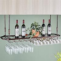 Glass Panel Stemware Racks Ceiling Mounted Hanging Wine Bottle
