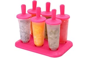 Ice Popsicle Molds Reusable BPA Free DIY Ice Pop Molds Plastic Lolly Ice Cream Molds Maker with Tray and Drip Guard for Adult