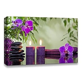 Canvas Wall Art Christmas Candles for Celebration Painting Artwork for Home Prints Framed - 12x18 inches
