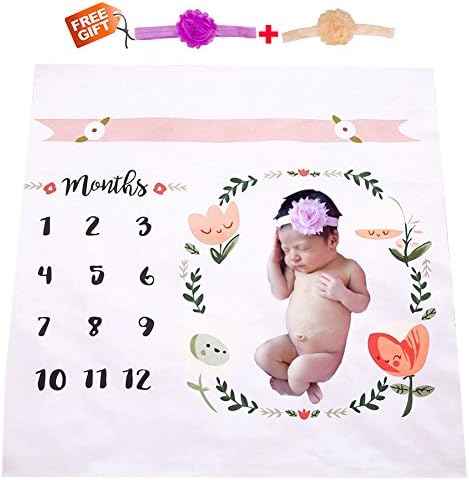 Baby Month Milestone Blanket Monthly Newborn Photo Blanket Photography Props Cute Swaddling for Girls Boys