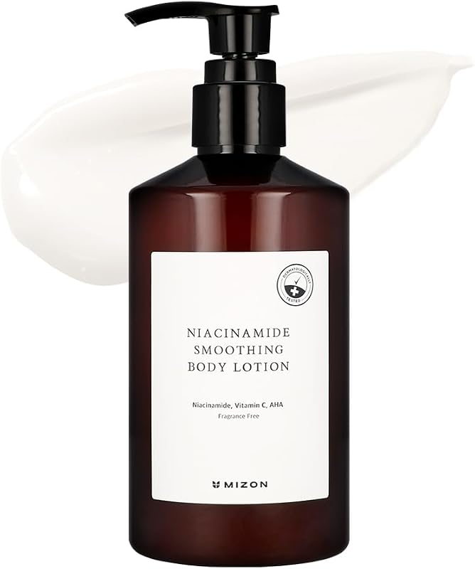 [MIZON] NIACINAMIDE SMOOTHING BODY LOTION (300ml) Soin coréen - Lotion corporelle avec 10% de Niacinamide - AHA + Vitamine C + Acide Hyaluronique - Hydratation & Exfoliation douce - Sans parfum