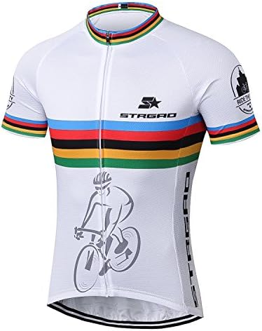 Strgao Mens Short Sleeves Cycling Jersey