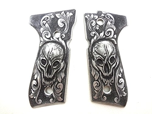 Sri Lanna Aluminum Hand Engraved Beretta 92fs Grips Skull Design