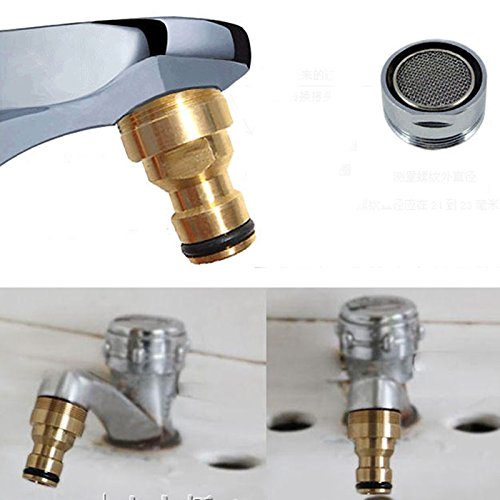 Solid Brass Threaded Hose Water Pipe Connector Tap Faucet Adapter for Garden