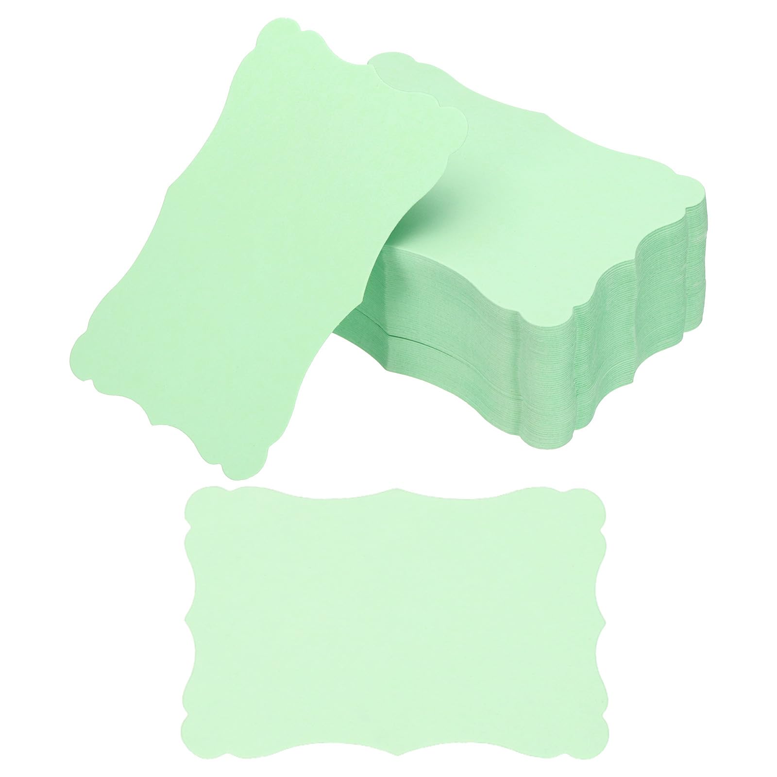PATIKIL 3.7"x2.4" Blank Paper Business Cards, 200 Pack Small Index Flash Cards Words Message Note Card Mini Paper Tags Lace for DIY Gift, Light Green