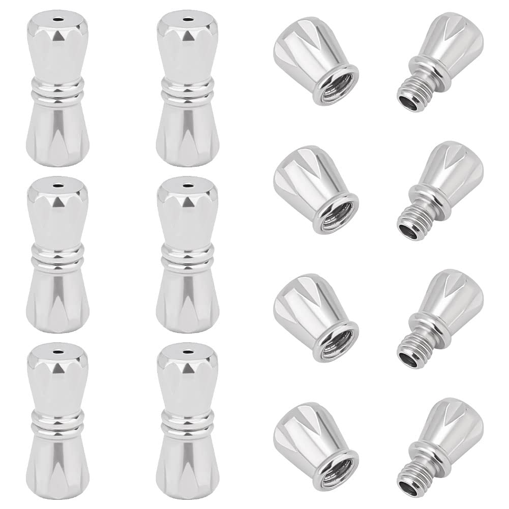 UNICRAFTALE 10sets 0.7~0.9mm Hole Stainless Steel Screw Clasps Column Screw Clasps Tube Leather Cord End Caps with Locking for Bracelet Necklace Jewelry Making Findings 11.5x5mm