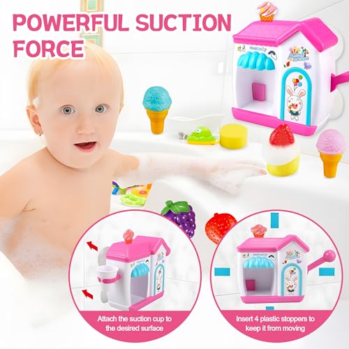 ROHSCE Bath Bubbles for Kids, Foam Pretend Ice Cream Toy Bath Bubble