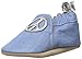 Robeez Girls' Soft Soles with Bow Back Crib Shoe, Peace Out - Chambray, 12-18 Months M US Infant