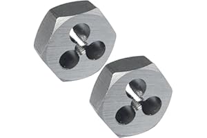 JALJA M2 x 0.4 Hex Die 2 Pcs Right Hand Thread Repair Tool Alloy Steel Hexagonal Die for External Thread Cutting and Screw Thread Restoring in Metalworking and Machinery