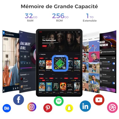 RebotAi 12.2 Inch Android 16 Tablet, 32GB RAM+256GB ROM, Octa-Core T7300, 2400 x 1600 IPS, 10000 mAh Touch Tablet 5MP+16MP/Widevine L1/Gemini AI/IP54 Waterproof