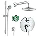 Hansgrohe Complete Chrome Raindance Shower Faucet Set with Handshower Wallbar, Pressure Balance Valve Trim with Diverter, and Rough