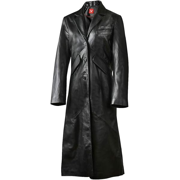 Apparel Eagle Women Leather Overcoat | 60's Revamped Style | Black