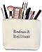 Jules Natural Canvas Makeup Bag With Zipper Closure Badass & Brilliant
