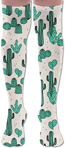 Women Creative Cactus &amp; Prickly Pears Comfortable Over Knee High Athletic Knee High Socks