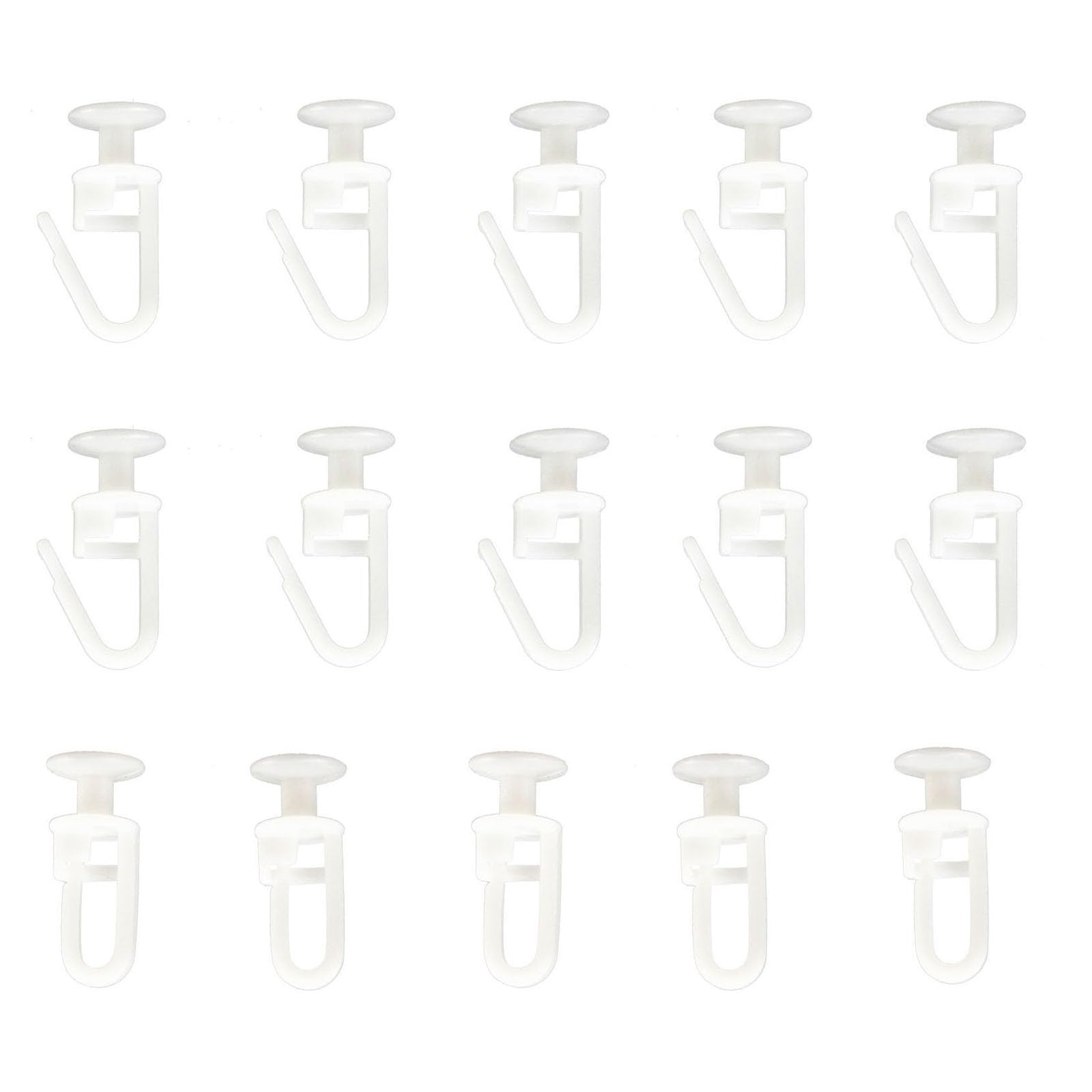 Gad2go 100 Pieces Curtain Hooks Plastic 11 mm White Curtain Inner Rail Track Glider Hook for Door Window Shower