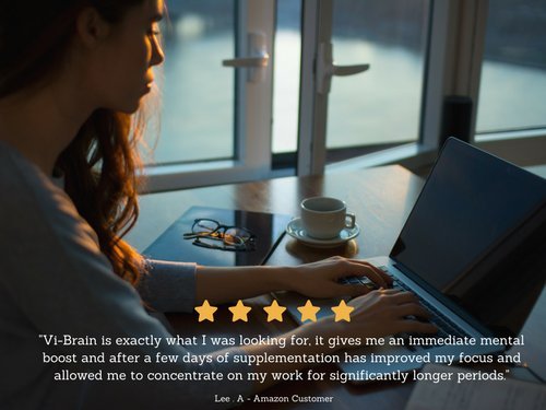 Vi-Brain Nootropic Focus Supplement - Daily Brain Food Providing Mental Stimulation and Stamina for Busy Professionals, Students & Athletes - Concentration Pills Nootropics Supplement - 30 Day Supply