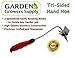 Garden Hand Hoe Cultivator Digger Tri-sided Rotating Head Soil Prep Tool for Planting Weeding Digging Tilling Ergonomic - GGS