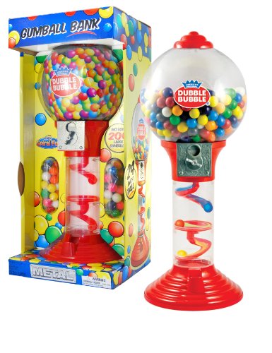 Sweet N Fun Metal Gumball Bank with Gumballs (200-Piece), 24"