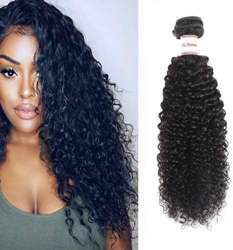 Brazilian Kinky Curly Virgin Hair 1 Bundle 100% Unprocessed Brazilian Curly Human Hair Weave 100g Natural Black 18 inch