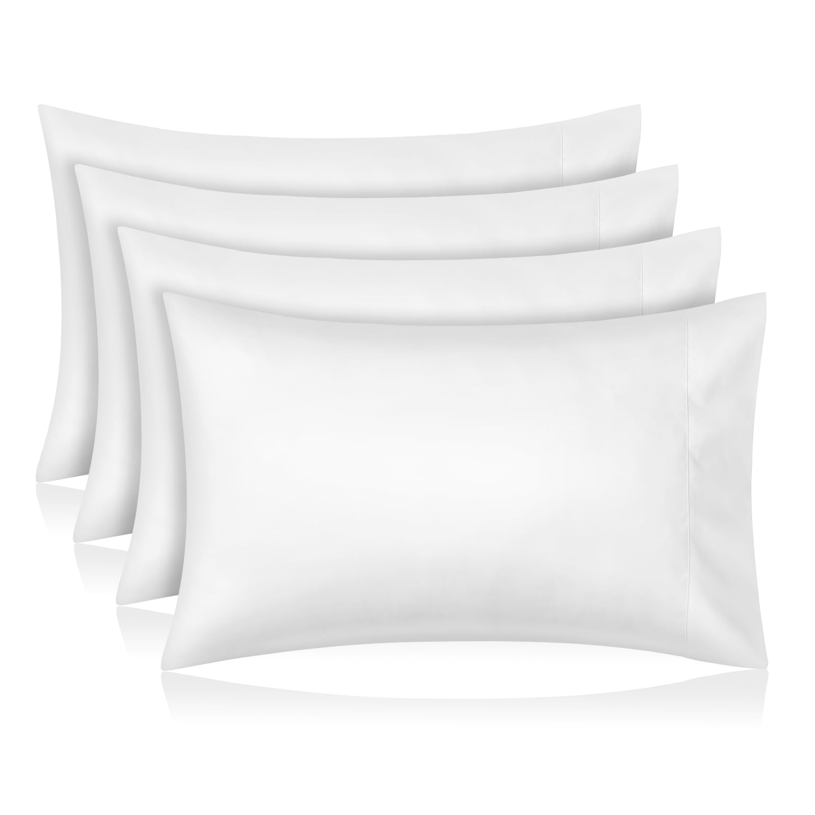 Photo 1 of Comfyanno Queen Size Pillow Cases Set of 4, Soft & Breathable Pillowcases, Envelope Closure, Wrinkle-Free, Fade & Stain Resistant, Brushed Microfiber Fabric, Bed Pillow Covers - 20” x 30”, White