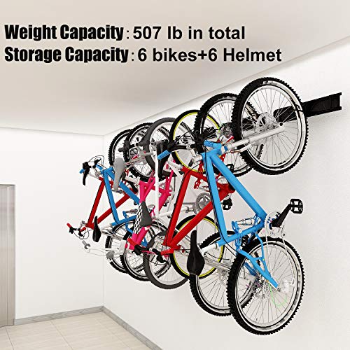 Dirza Bike Storage Rack Wall Mount Garage Bike Hanger for 6 Bicycles