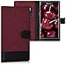 kwmobile Wallet Case Compatible with BlackBerry Priv - Fabric Faux Leather Cover with Card Slots, Stand - Dark Red/Black