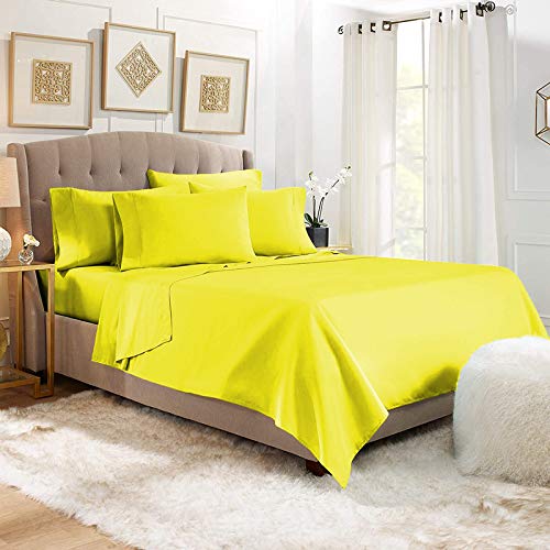 Buy YRM Bedding's Vanilla Yellow Super Soft 600TC Egypt Cotton Flat
