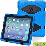 TRAVELLOR iPad 2Cases,iPad 3 Case,iPad 4 Case, Rugged Shockproof Full Protection Soft Anti-Slip Surface Tablet Case with Kickstand and Screen Protector for iPad 2/3/4 Blue/Black