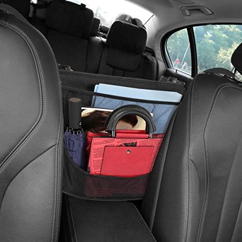 Mostlian 【3-Layer】 Car Backseat Barrier for Dogs & Cats, Backseat Car Mesh Organizer Double-Side Storage Design, Easy Installation(Black)