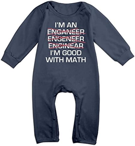 Newborn Baby I'm An Engineer I'm Good At Math Sarcastic Long Sleeve Climb Romper 24 Months Navy
