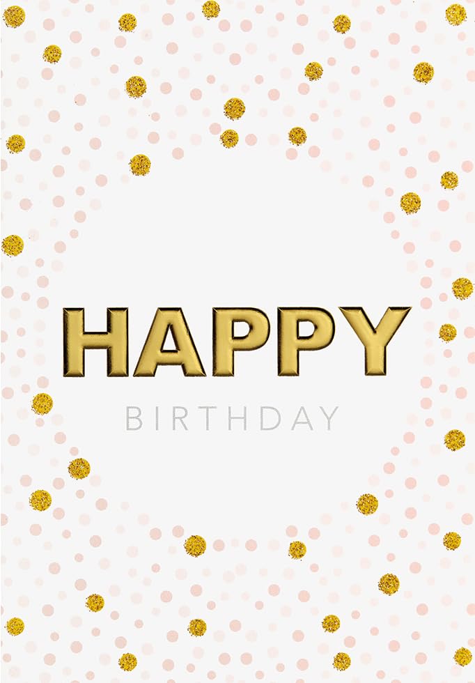 Lifestyle Birthday Card - Happy Birthday (Glitter Dots) - 11.6 x 16.6 cm