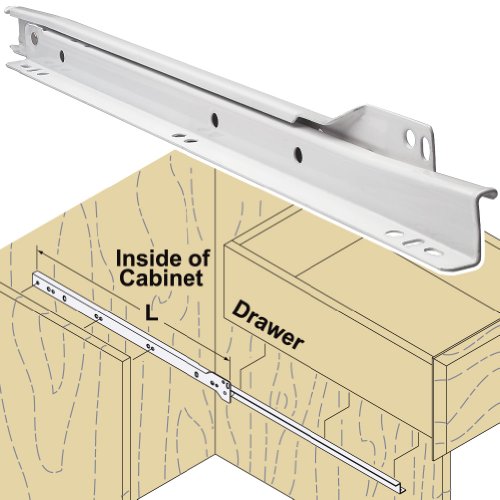 Woodtek 167486 Hardware Drawer Slides Roller Box Drawer 22