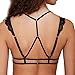 FUNOC Women's Sexy Cross Strappy Bralette Deep V Floral Lace Bra