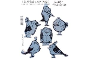 Stampers Anonymous Tim Holtz Cling Stamps 7"X8.5"-Bird Crazy