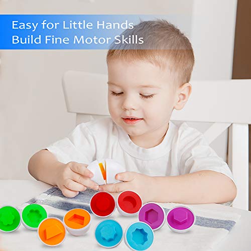 YEEBAY Matching Eggs Set STEM Toy Educational Toy for Learning Colors & Shapes Gift for 18