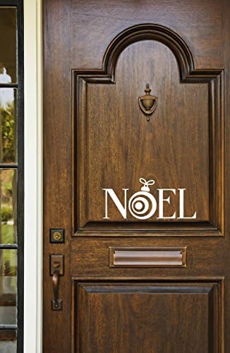 Noel Vinyl Door Decal - Noel with Ornament Vinyl Sticker, Christmas Vinyl 11.5x5