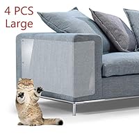 BincaBom 4 PCS Furniture Protectors Couch Guard 18" L X 12" W for Cats Scratch Deterrent Tape Heavy Duty Self-Adhesive Flexible Vinyl Sheet Thick Anti Scratching with 20 Twist Pins