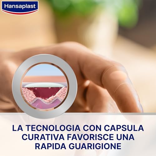 Hansaplast Second Skin Protection Cerotti Idrocolloidali S, Cerotti cicatrizzanti con capsula curativa per dita delle mani, Forte adesione, Sottili e flessibili, 1 confezione da 10 pezzi 1,9 x 6 cm