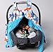 Baby Minky Velboa Carseat Canopy Carrier Cover (Airplane / Turquoise)