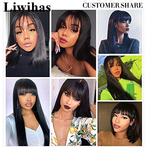 Liwihas-Silky-Brazilian-Virgin-Straight-Human-Hair-Wigs-with-Bangs-130-Density-None-Lace-Front-Wigs-Glueless-Machine-Made-Wigs-for-Black-Women-Natural-Color-26inch-Straight-Wigs