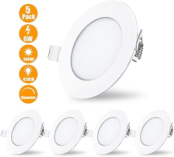 Led Einbaustrahler Trylight Einbauleuchte 5er 6w 3000k Einbaudurchmesser 110mm Warmweiss Dimmbare Runde Einbauspot 420lm Einbautiefe 25mm Fur Schlafzimmer Kuchen Wohnzimmer Konferenzraume Amazon De Beleuchtung