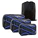 Mooxury 3 Set Packing Cubes Travel Luggage Organizers Mesh Bags with Laundry Bag - Black