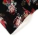 FANALA Bohemia Women Ethnic Floral Print Chiffon Long Kimono Top Blouse Cardigan (Black, X-Large)