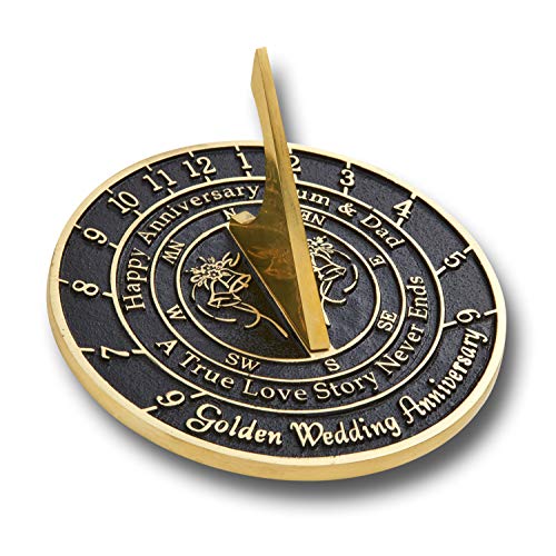 The Metal Foundry Personalized 50th Golden Wedding Anniversary Sundial Gift Idea is A Great Present for Him, for Her Or for A Couple to Celebrate 50 Years of Marriage - Thumbnail 6