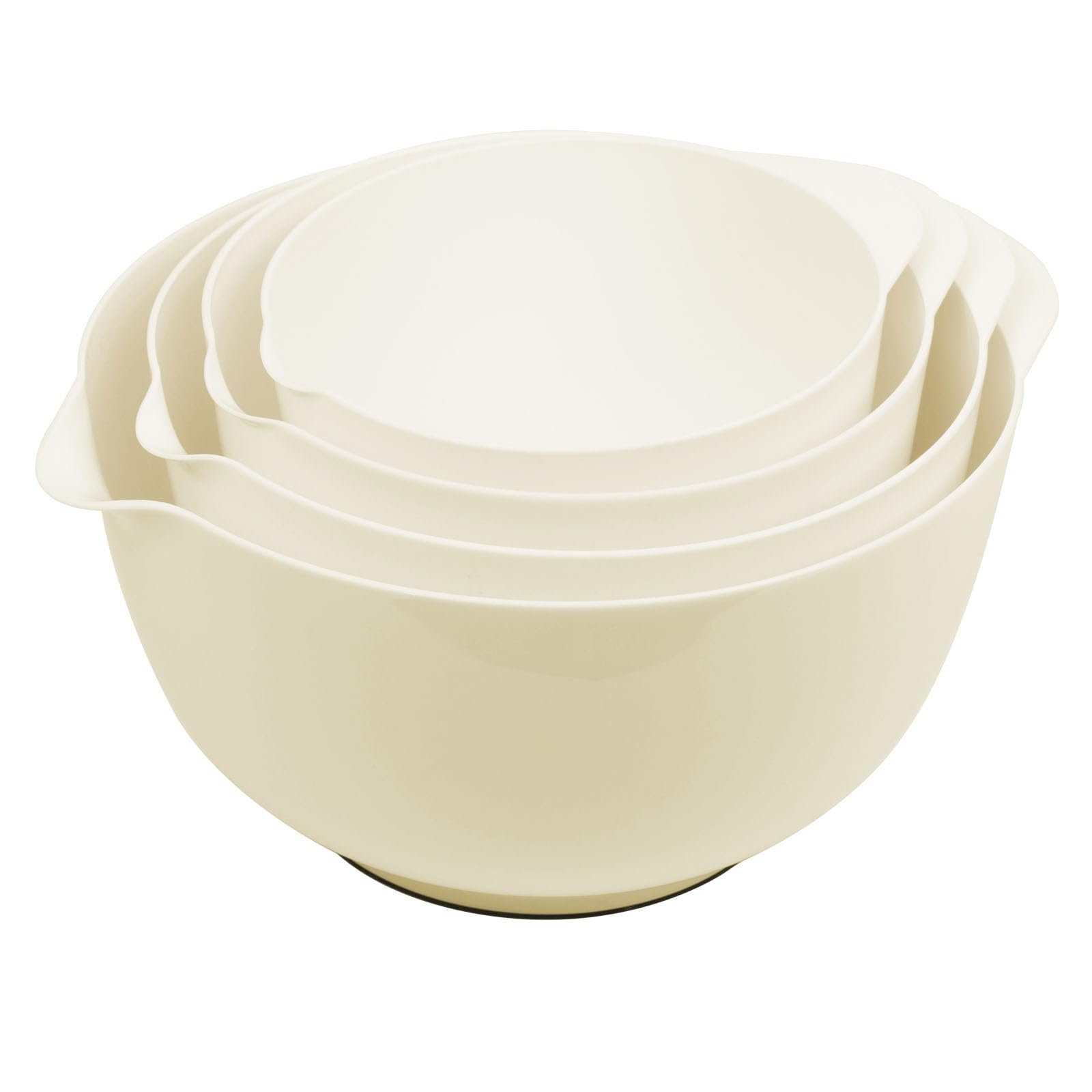 Photo 1 of BoxedHome 4 Quart Large Plastic Mixing Bowls, Microwave Safe Mixing Bowl Set with Pour Spout, Nesting Bowls for Space Saving Storage(Beige)